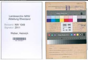 Entnazifizierung Heinrich Weber , geb. 13.12.1902 (Kraftfahrer)