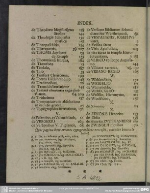 Quos pagina haec errores typographicos recenset, emendes benevole Lector!