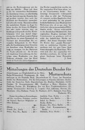 Mitteilungen des Deutschen Bundes für Mutterschutz