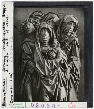 Riemenschneider: Detwang bei Rothenburg o.T, Kreuzigungsaltar, Maria, Johannes und Frauen unter dem Kreuz