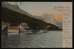 Ansichtskarte von Hofmannsthal an seinen Vater mit Farbansicht des Grundlsees (Steiermark)
