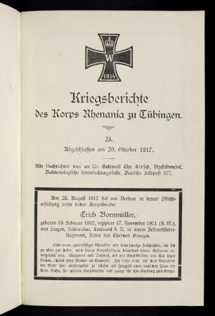 709-739, Kriegsbericht Nr. 23: 20. Oktober 1917