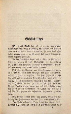 Der Spalter Hopfenbau in seinem Ursprunge und Betriebe für Geschichtsfreunde Landwirthe und Handelsleute