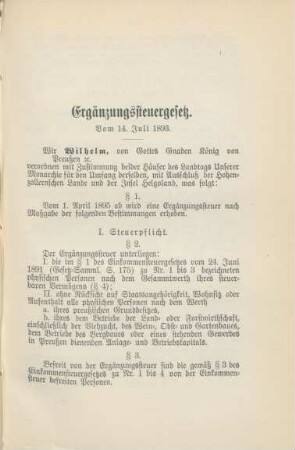 Ergänzungssteuergesetz. Vom 14. Juli 1893