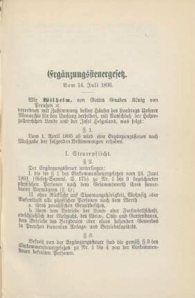 Ergänzungssteuergesetz. Vom 14. Juli 1893