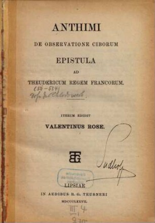 De observatione ciborum epistula ad Theudericum regem Francorum