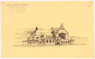 Bahnhof: Perspektivische Ansicht
