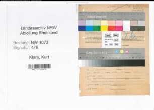 Entnazifizierung Kurt Klare , geb. 10.10.1885 (Arzt)