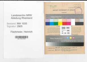 Entnazifizierung Heinrich Flachmeier , geb. 12.08.1903 ()