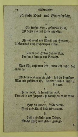 Nuetzliche Denk- und Sittensprueche