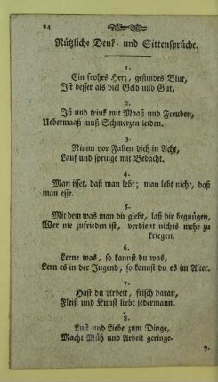 Nuetzliche Denk- und Sittensprueche