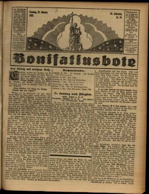 Erste Ausgabe vom Sonntag, den 29. Oktober 1933.
