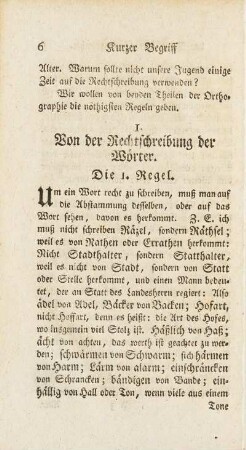 I. Von der Rechtschreibung der Wörter