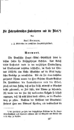 Die Hohenzollernschen Landesherren und die Bibel