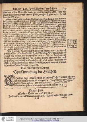 Das fünfzehende Capitel. Von Anruffung der Heiligen.