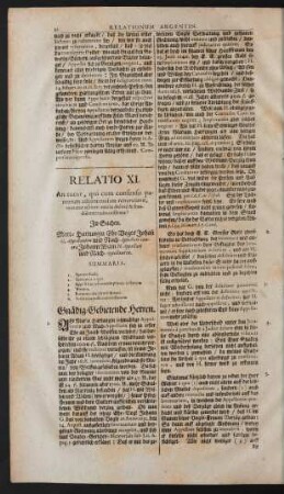 Relatio XI.