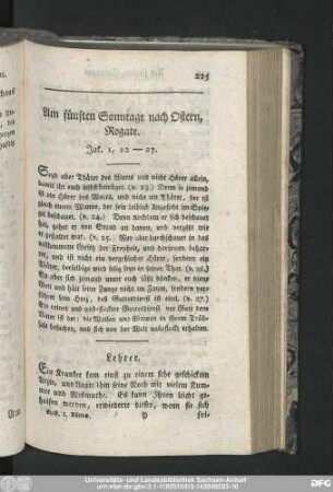 Am fünften Sonntage nach Ostern, Rogate. Jak. 1, 22-27.
