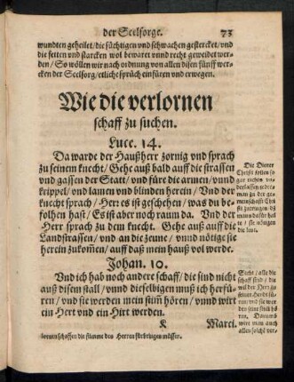 Wie die verlornen schaff zu suchen.