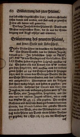 Erläuterung des neunten Psalms, [...].