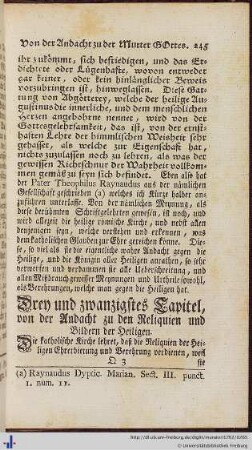 XXIII. Von der Andacht zu den Reliquien und Bildern der Heiligen.