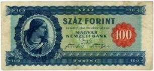 Geldschein, 100 Forint, 3.6.1946