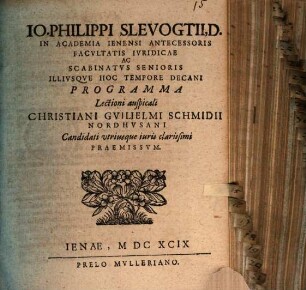 Programma lectioni ausp. Ch. W. Schmidii praemissum : [disseritur de harmonia in academiis maxime necessaria]