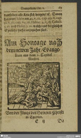 Am Sontage nach dem newen Jahr, Evangelium aus dem 2. Capitel Matthaei