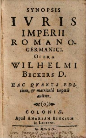 Synopsis iuris Imperii Romano-Germanici