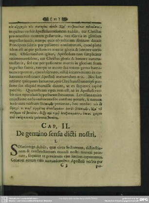 Cap. II. De genuino sensu dicti nostri