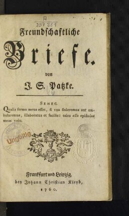 Freundschaftliche Briefe