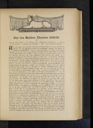 Von den Berliner Theatern 1908/09