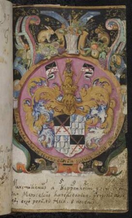 Wappen: Maximilian von Pappenheim, Reichserbmarschall (1580-1639) Eintrag 1592