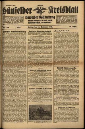 Erste Ausgabe vom Freitag, den 11. September 1942.