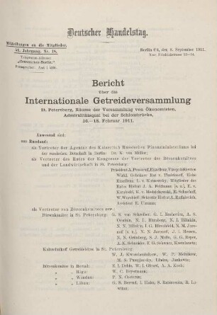 51. Jahrg. Nr. 18., ... den 8. September 1911