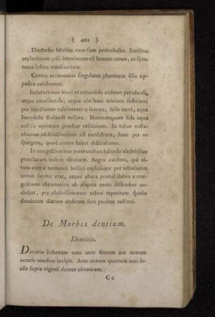 De Morbis dentium.