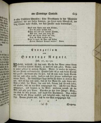 Evangelium am Sonntage Rogate. - Evangelium am Sonntage Exaudi.