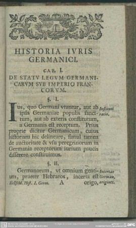 Cap. I. De Statu Legum Germanicarum Sub Imperio Francorum