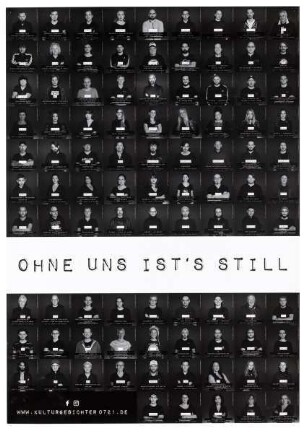Plakat der Kampagne KULTURGESICHTER0721 - #ohneunswirdsstill