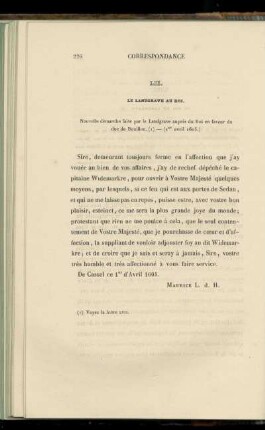 LII. Le Landgrave au Roi (1er avril 1605)