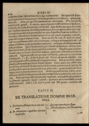 Caput IX. De Translatione Dominii In Genere.