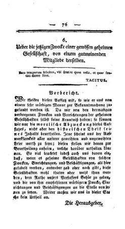 Ueber die jetzigen Zwecke einer gewissen geheimen Gesellschaft