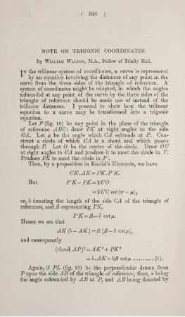 Note on trigonic coordinates.