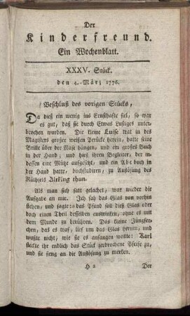 XXXV. Stück, den 4. März 1776