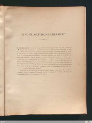 Synchronistische Übersicht