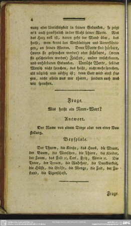 Frage. Was heißt ein Nenn-Wort?