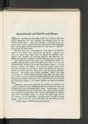 Konstantinopel und Ausreise nach Aleppo.