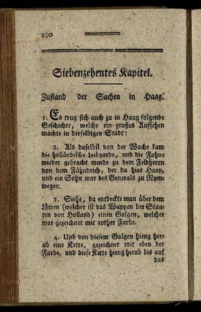 Siebenzehentes Kapitel. Zustand der Sachen in Haag.