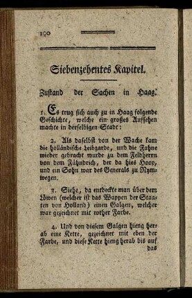 Siebenzehentes Kapitel. Zustand der Sachen in Haag.