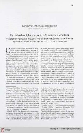 70: [Rezension von: Zdzisław Kliś, Pasja]
