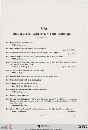 II. Tag. Dienstag, den 15. April 1913, ½ 4 Uhr nachmittags (Nr. 151-317)